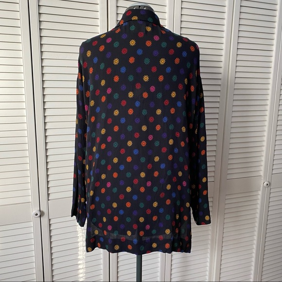 Vintage Esprit rainbow floral tunic blouse L - Picture 4 of 12